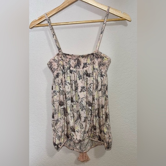 Free People Washed Sun Floral Smocked Tube Top Size XS - Picture 4 of 9